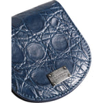 Dolce & Gabbana Blue Exotic Skin Coin Condom Case Holder Pocket Wallet SMY10706