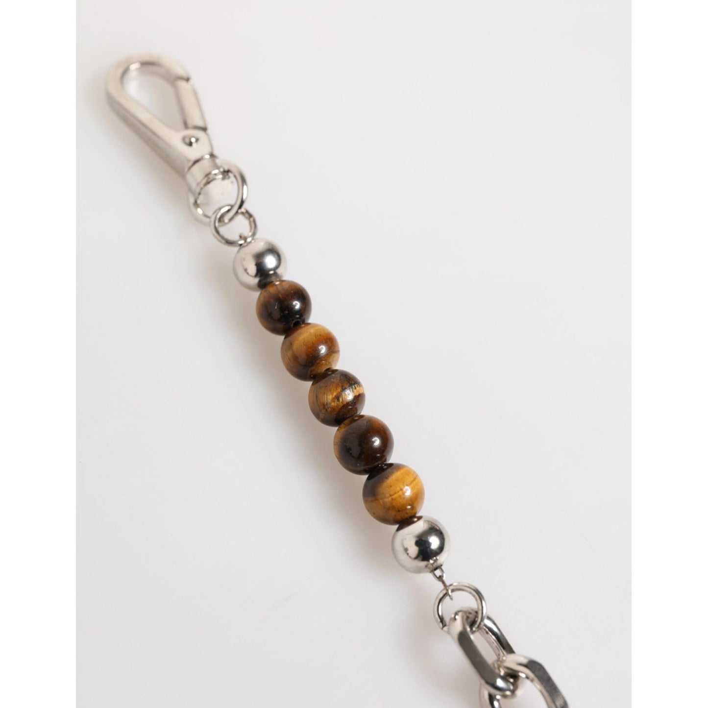 Dolce & Gabbana Silver Chain Brass Beaded Lobster Clasp Logo Men Bracelet SMY11079