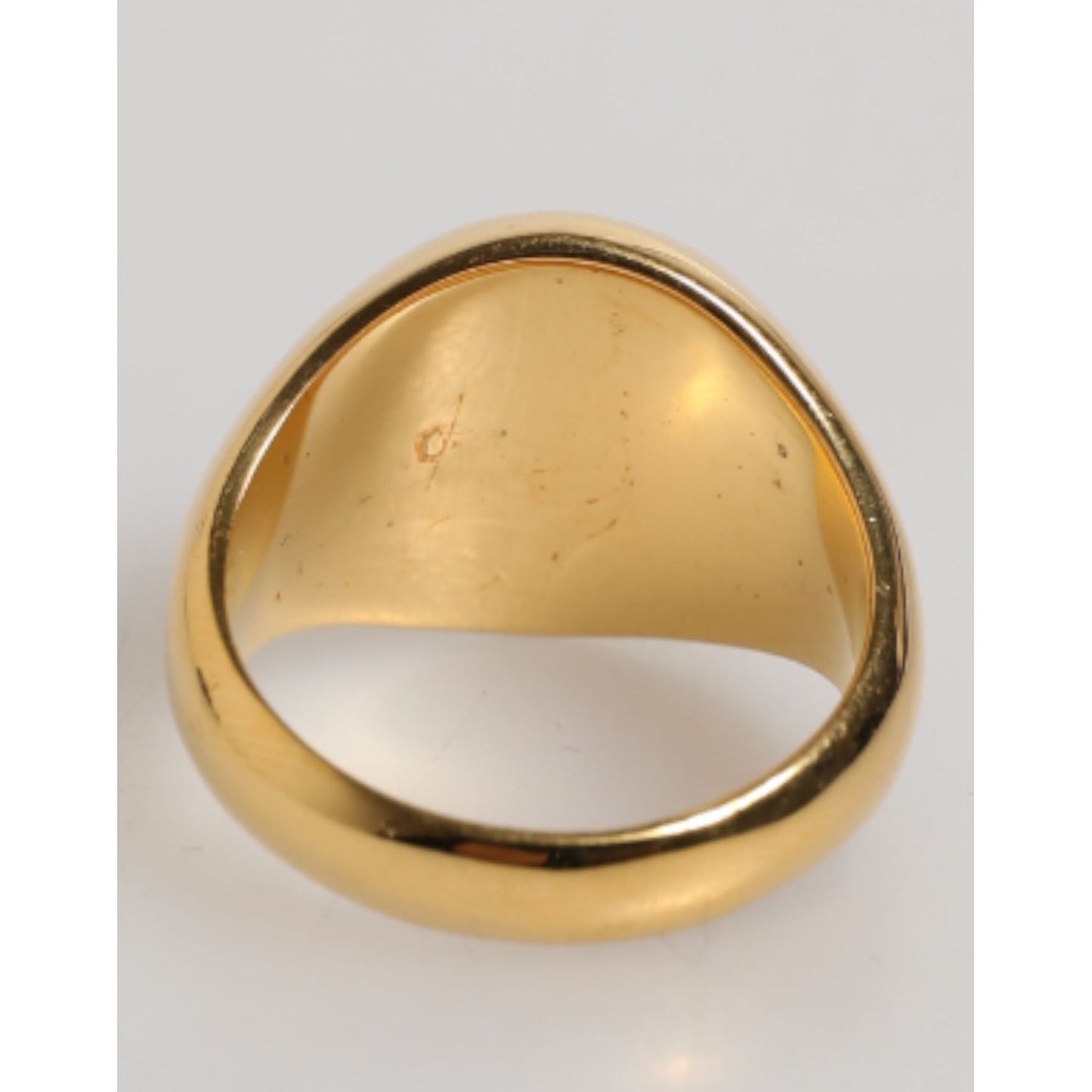 Dolce & Gabbana Gold Tone Real Brass Red DG Logo Men Ring SMY11229-58