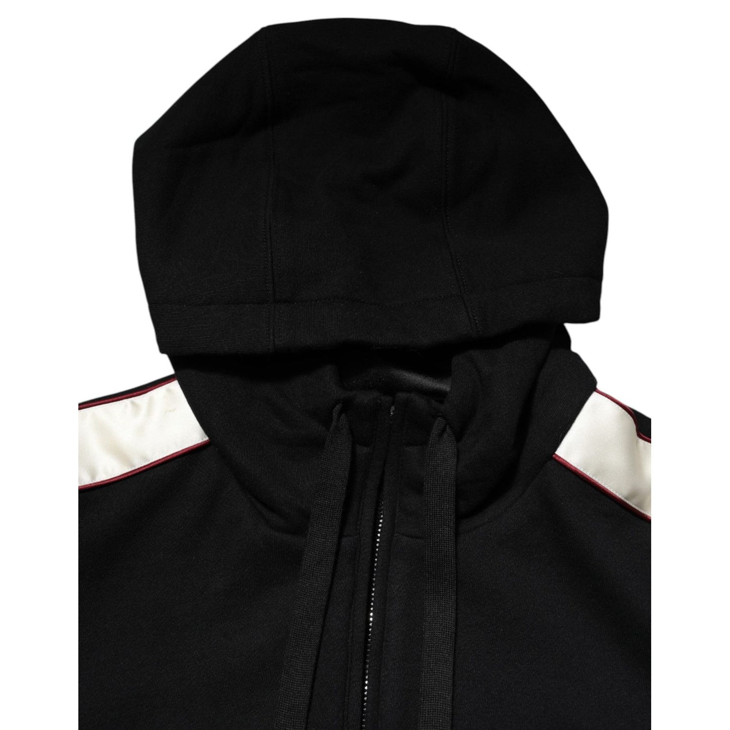 Dolce & Gabbana Black Cotton Plaque Track Cardigan Sweater TSH90631-46