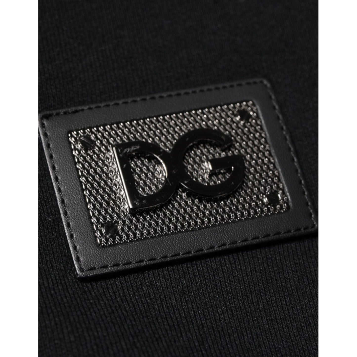 Dolce & Gabbana Black Cotton Plaque Track Cardigan Sweater TSH90631-46