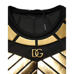 Dolce & Gabbana Black Metallic Print Nylon Crewneck T-shirt TSH90592-52