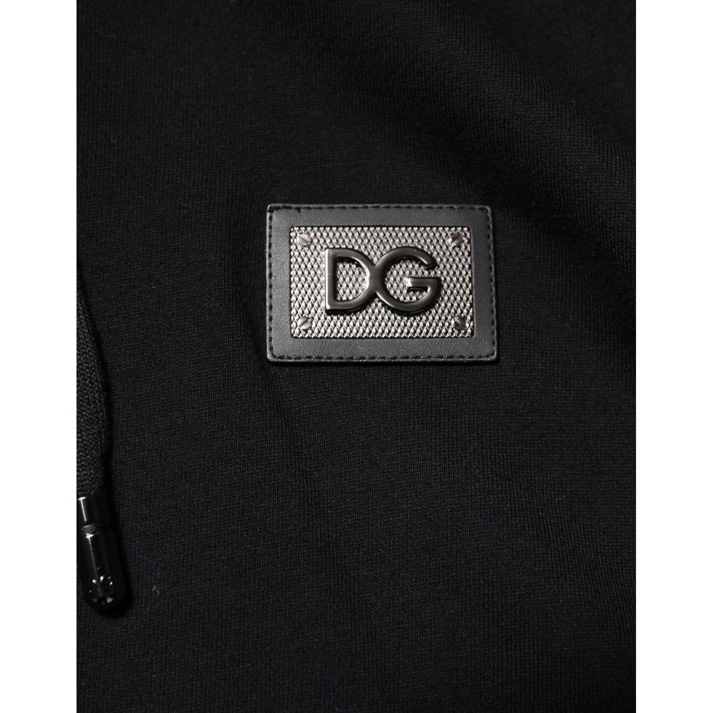 Dolce & Gabbana Black Cotton Plaque Track Cardigan Sweater TSH90781-44