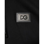 Dolce & Gabbana Black Cotton Plaque Track Cardigan Sweater TSH90781-44