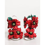 Dolce & Gabbana White Red Floral Detailing Sandals Shoes LA12903-35.5