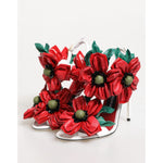 Dolce & Gabbana White Red Floral Detailing Sandals Shoes LA12903-35.5