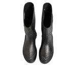 Dolce & Gabbana Metallic Black Pull On Rain Boots Men Shoes MV7885-42