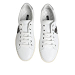 Dolce & Gabbana White Crown Bee Leather Low Top Sneakers Shoes MV7936-42