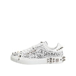 Dolce & Gabbana White Portofino Studded Men Sneakers Shoes MV7925-41