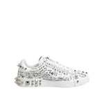 Dolce & Gabbana White Portofino Studded Men Sneakers Shoes MV7925-41