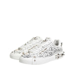 Dolce & Gabbana White Portofino Studded Men Sneakers Shoes MV7925-41
