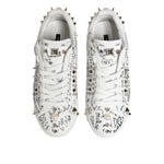 Dolce & Gabbana White Portofino Studded Men Sneakers Shoes MV7925-41