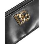 Dolce & Gabbana Black Calfskin Leather DG Logo Women Card Holder Wallet BAG4583