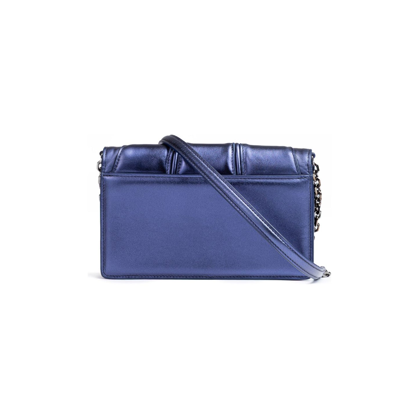 Ferrari Metal blue GT patent leather bag with chain FE8056121179073