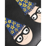 Dolce & Gabbana Black Leather #DGFAMILY Embellished Men Clutch Pouch Bag BAG4683