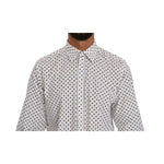 Dolce & Gabbana White Dotted Dress Formal MARTINI Shirt TSH4076-37