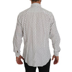 Dolce & Gabbana White Dotted Dress Formal MARTINI Shirt TSH4076-37