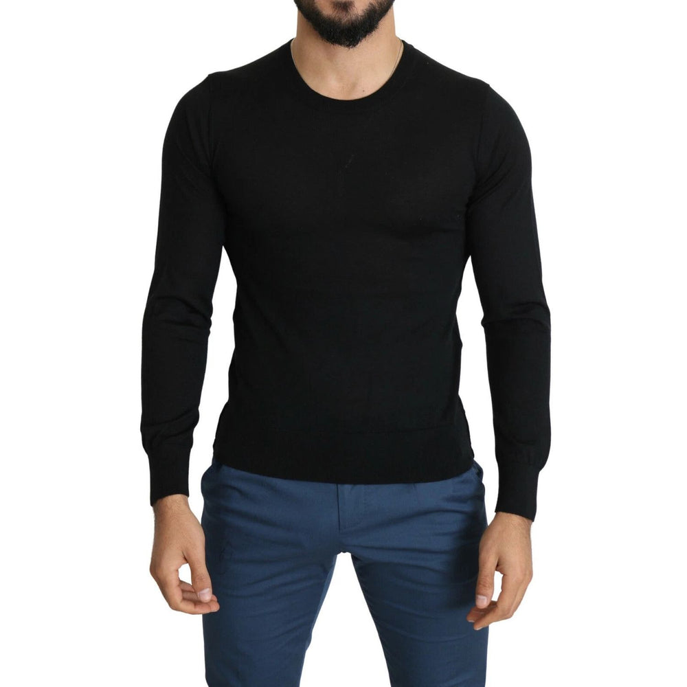 Dolce & Gabbana Black Cashmere Crewneck Pullover Sweater TSH5563-44