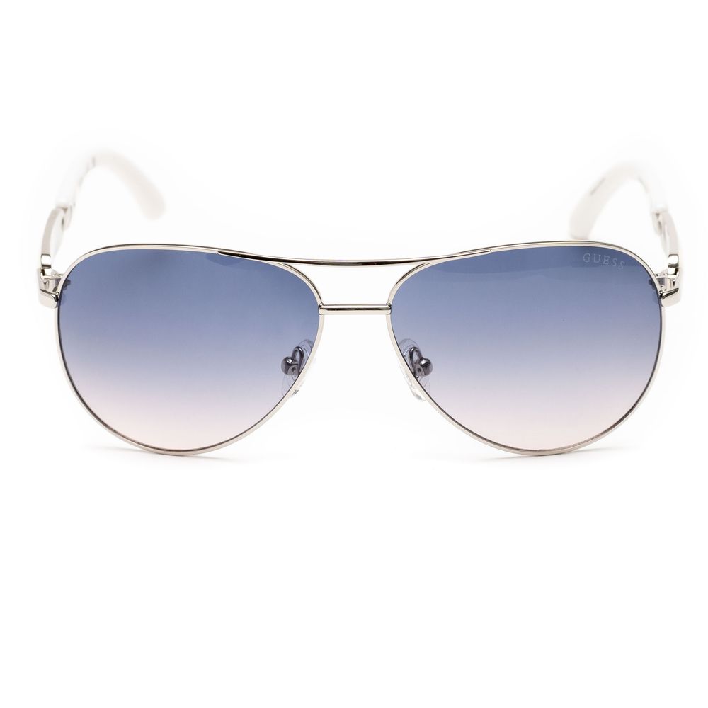 Guess Gray Metal Sunglasses for women, model GU7295, with blue gradient lenses, metal frame, size 60/14/135 mm.