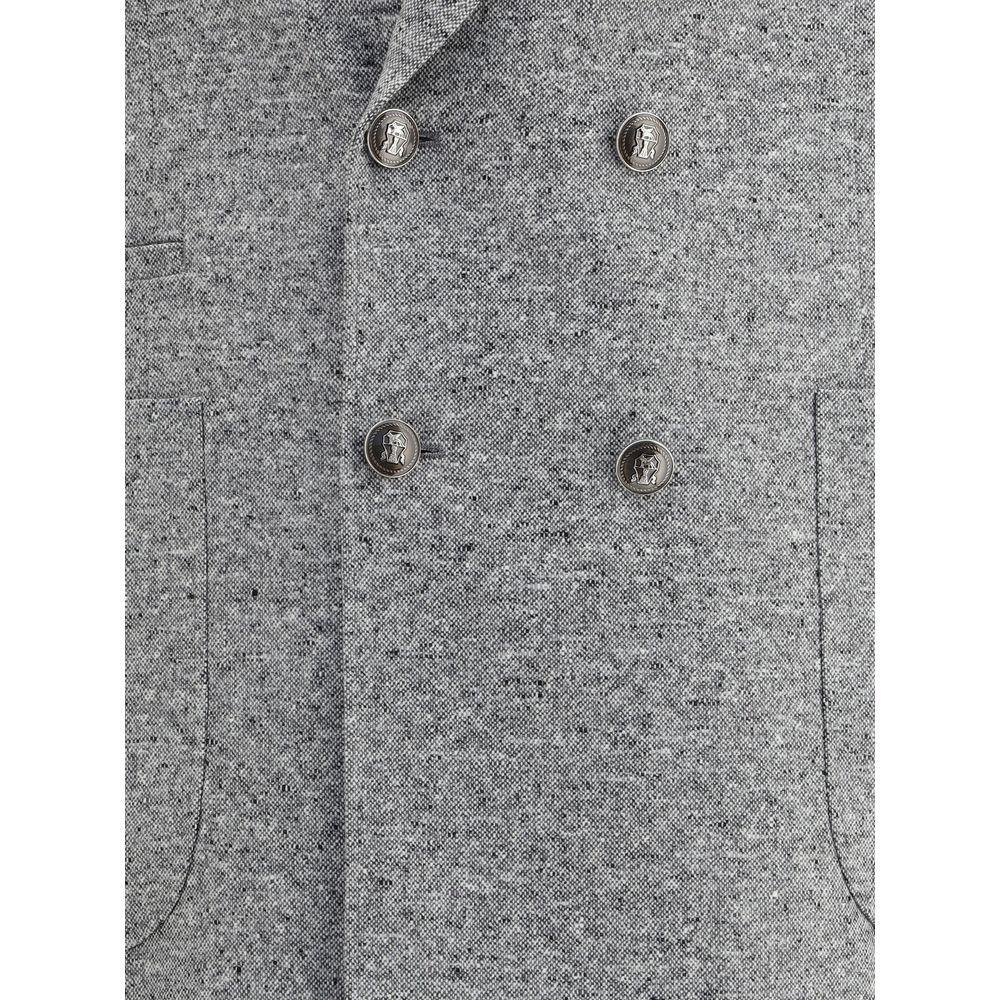 Brunello Cucinelli Wool and cashmere buttoned grisaille Suit BR-MV418LDBH2C251-IT50 | L