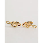 Dolce & Gabbana Gold Musical Note Metal Brass Pin Men Accessory Cufflinks