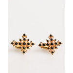 Dolce & Gabbana Gold Tone Brass Cross Crystal Men Accessory Cufflink