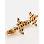 Dolce & Gabbana Gold Tone Brass Cross Crystal Men Accessory Cufflink