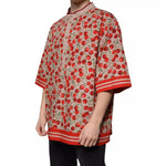 Dolce & Gabbana Beige Cherry Nylon Buttoned Casual Shirt TSH87290-54