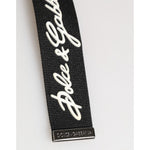 Dolce & Gabbana Black White Polyester DG Logo Silver Men Keychain Keyring