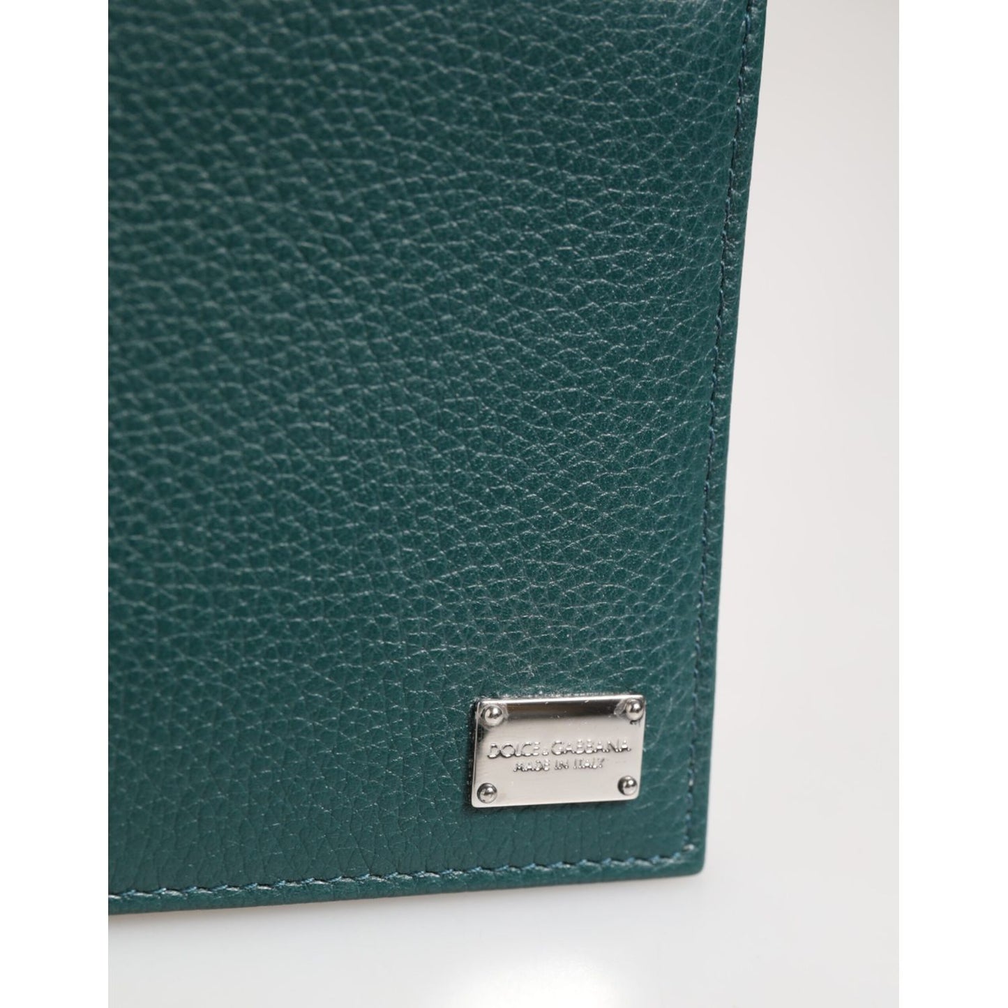 Dolce & Gabbana Green Leather DG Logo Engrave Men Bifold Card Holder Wallet