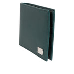 Dolce & Gabbana Green Leather DG Logo Engrave Men Bifold Card Holder Wallet
