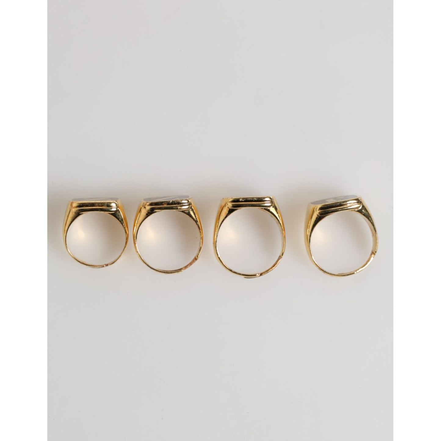 Dolce & Gabbana Gold Tone Brass JAZZ Letter Set 4 Pieces Adjustable Ring SMY10669