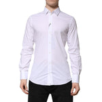 Dolce & Gabbana White Cotton GOLD Long Sleeves Formal Shirt TSH91345-39
