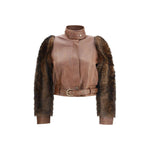 Chloé Leather and fur short Jacket CH-CH25ACV4320628D-IT38 | S