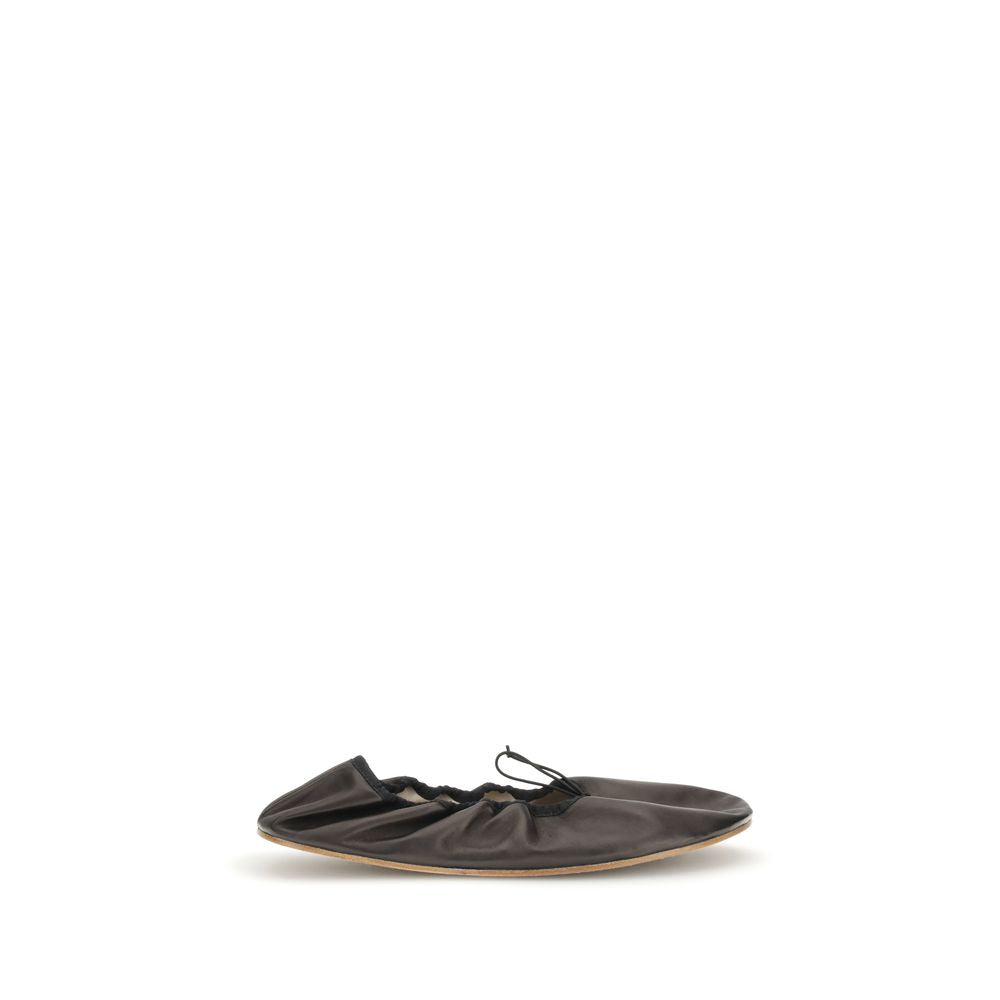 The Row Rounded Ballerinas TH-F1637N66BLK-EU40/US10