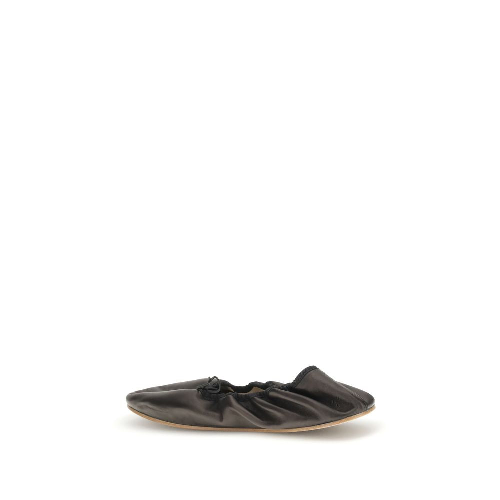 The Row Rounded Ballerinas TH-F1637N66BLK-EU40/US10