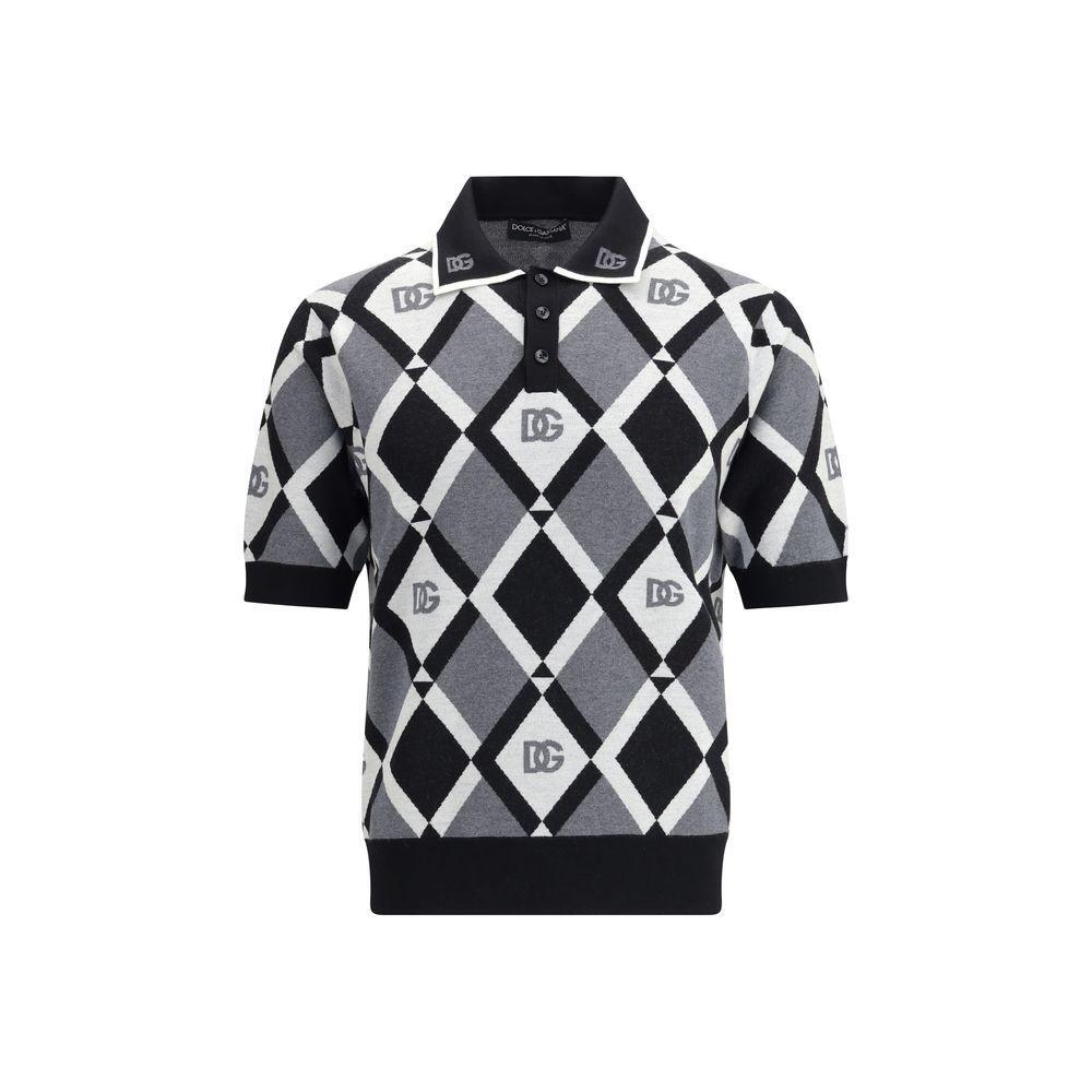 Dolce & Gabbana Diamond knit Polo Sweater DO-GXZ15TJDVC9N0031-IT48 | M
