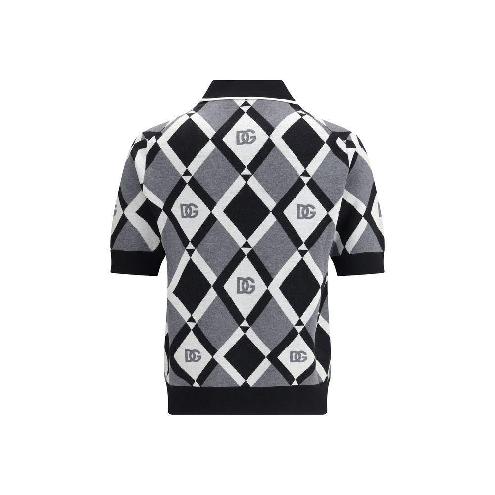 Dolce & Gabbana Diamond knit Polo Sweater DO-GXZ15TJDVC9N0031-IT48 | M