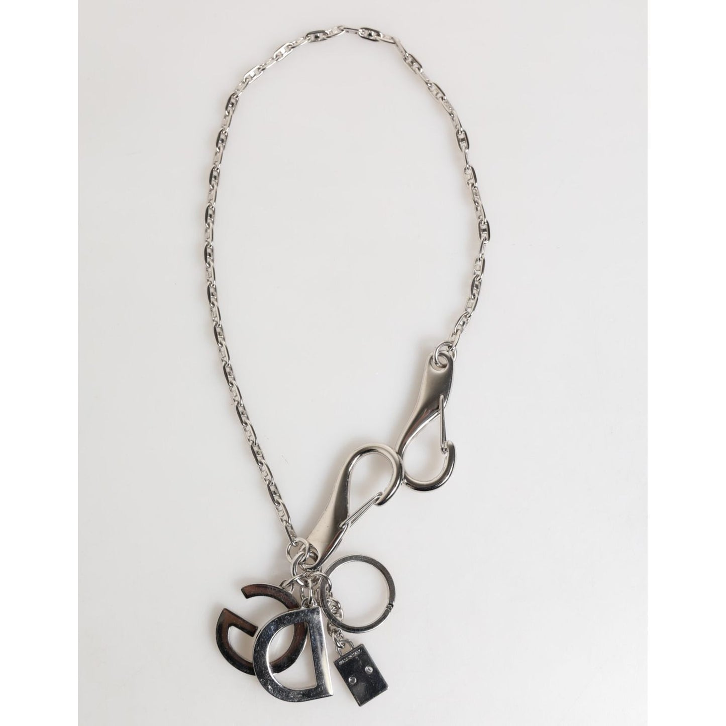 Dolce & Gabbana Silver DG Logo Key Holder Keychain Bag Charm Keyring SMY11021