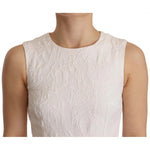 Dolce & Gabbana White Floral Sleeveless Sheath Mini Dress DR28351-36