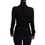 Dolce & Gabbana Black Turtleneck Slim Fit Pullover Sweater TSH83251-46