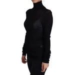 Dolce & Gabbana Black Turtleneck Slim Fit Pullover Sweater TSH83251-46