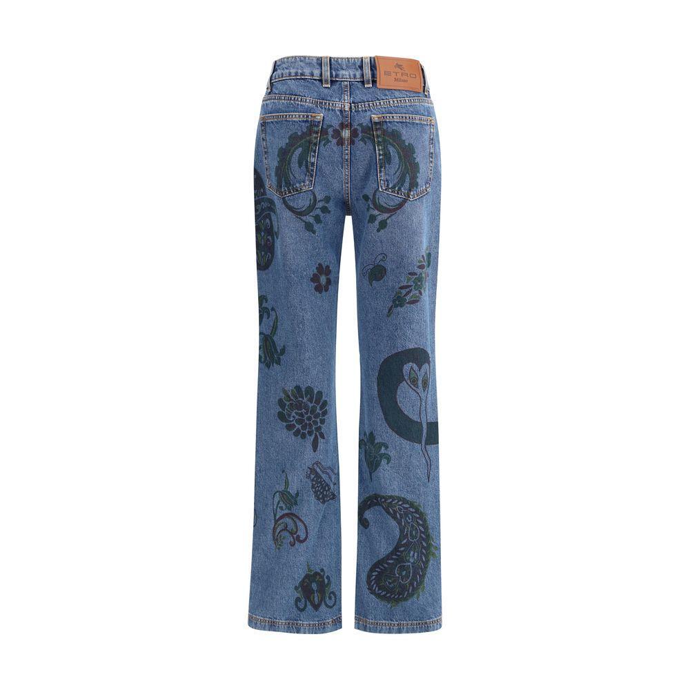 Etro Flower and bee print flare Jeans ET-WRNB0029AKC92S9880S9880-26