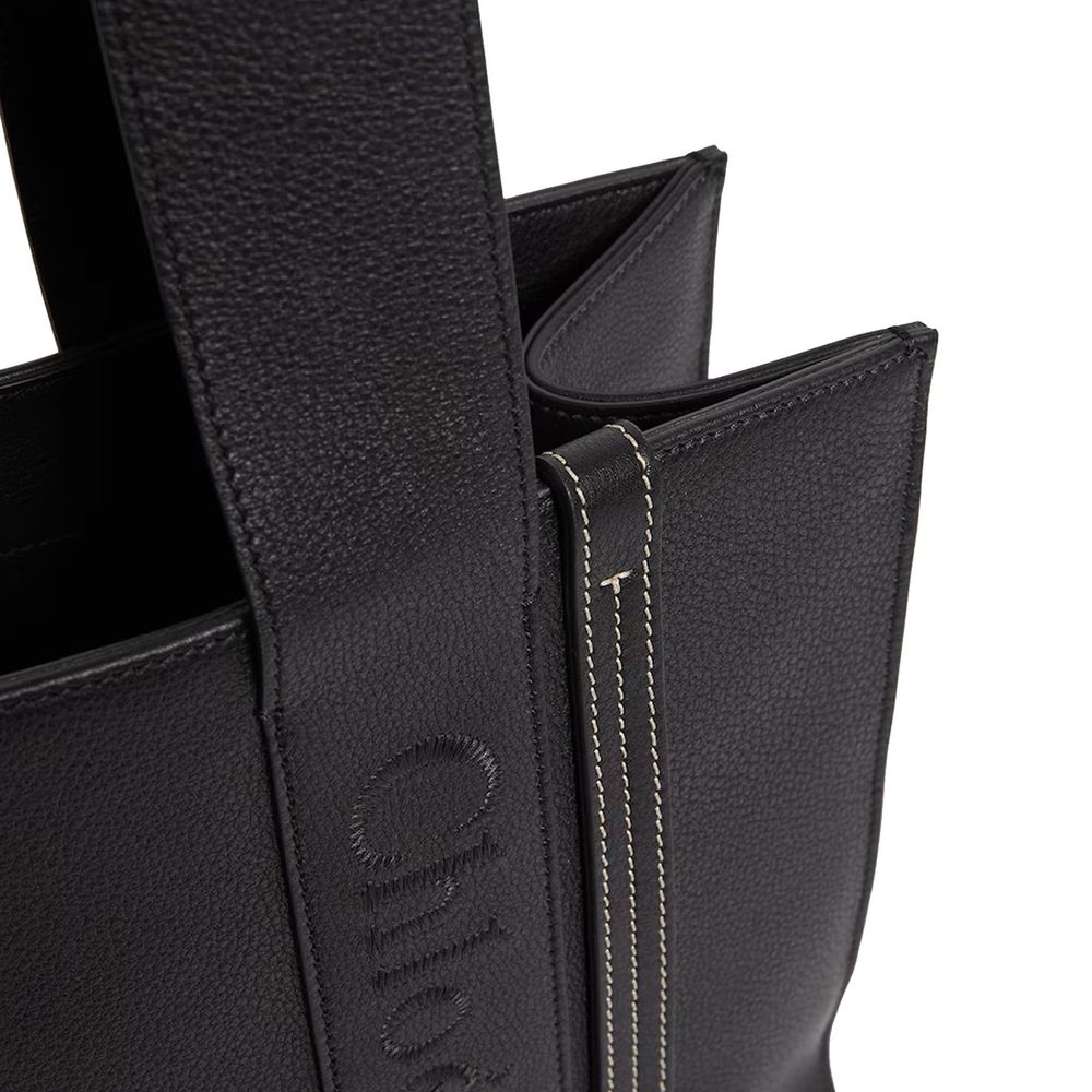 Chloé Black Leather Tote Bag