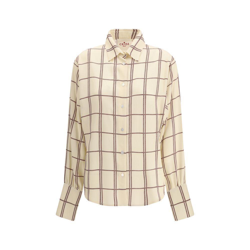 Crida Milano Feltre silk Shirt CR-FELTRECHECKOFFWH-1