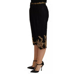 Dolce & Gabbana Black Lace Gold Baroque SPECIAL PIECE Shorts PAN72100-40