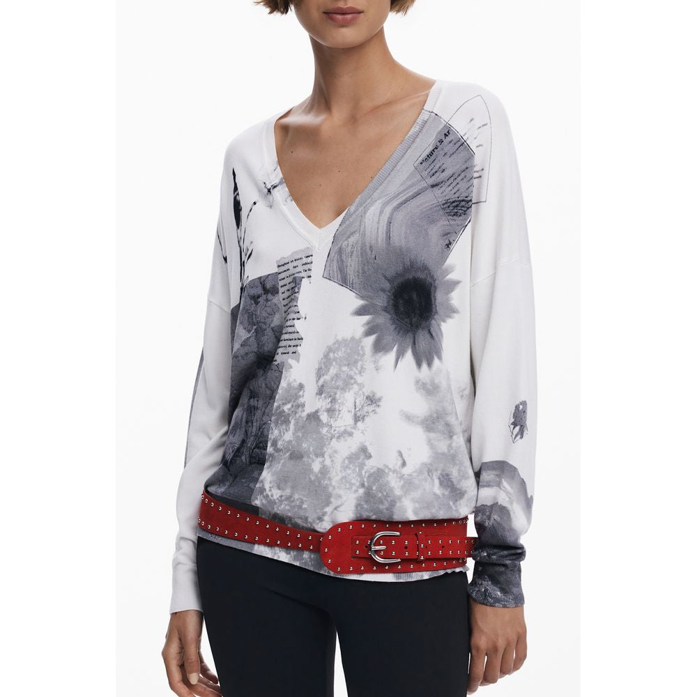 Desigual White Viscose Women Sweater DE-39736-XS