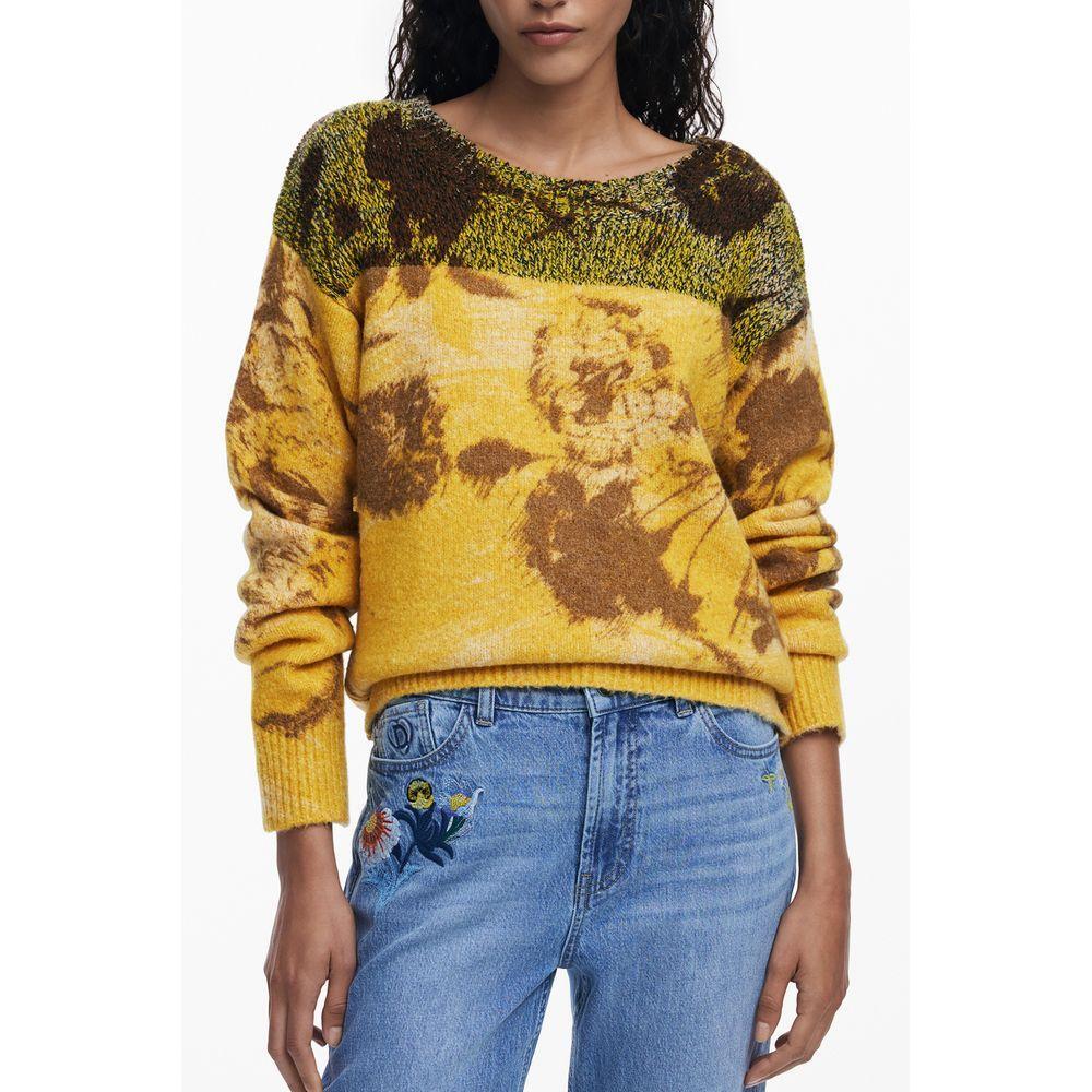 Desigual Yellow Wool Women Sweater DE-39765-S