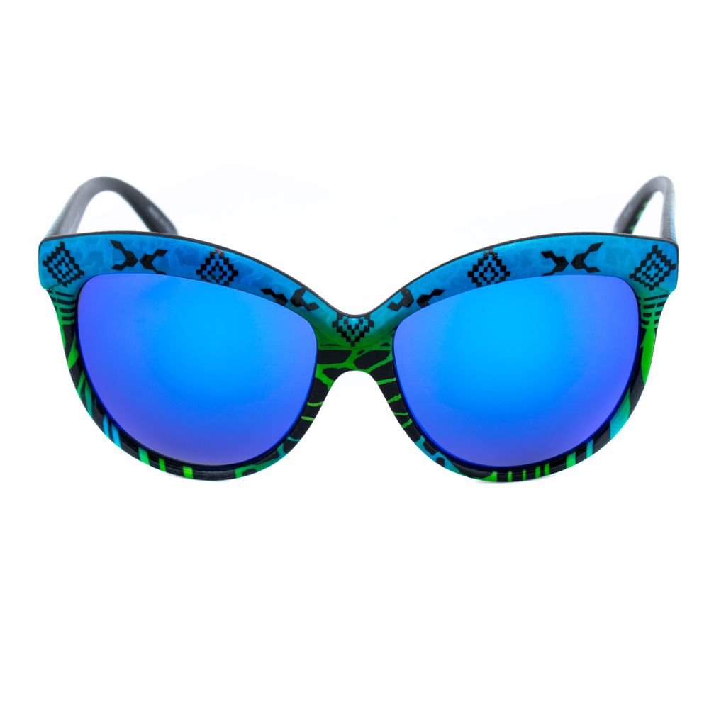 Italia Independent Multicolor Acetate Sunglasses in blue, green, black with mineral lenses and dimensions 58/20/140 mm
