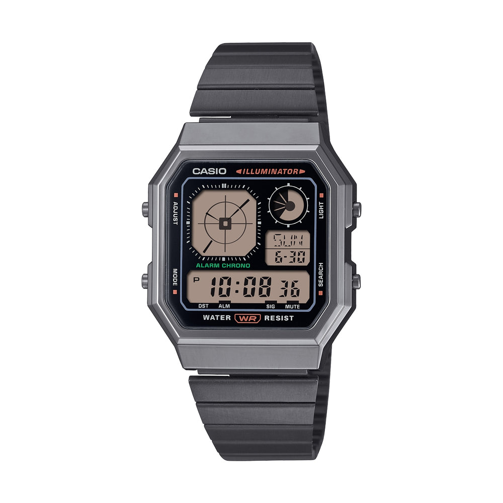 CASIO VINTAGE Mod. RETRO FUTURE EDGY COLLECTION - FULL BLACK A130WEGG-1AEF